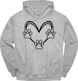 Dog Paw Heart Hoodie Gift For Dog Lover
