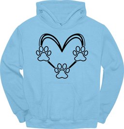 Dog Paw Heart Hoodie Gift For Dog Lover