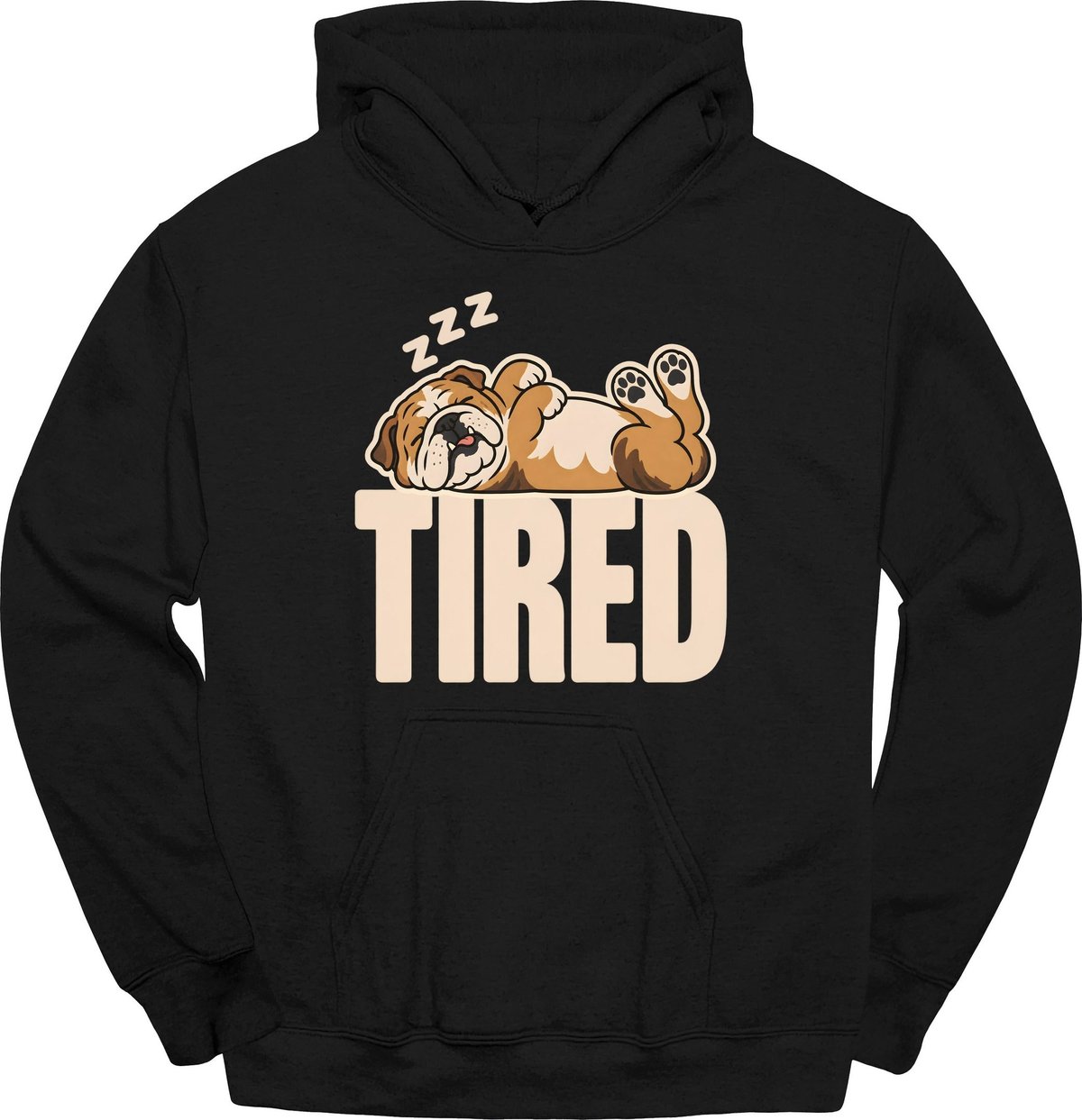 Bulldog Tired Dog Hoodie Gift For Dog Lover