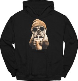 Bulldog Hipster Dog Hoodie Gift For Dog Lover
