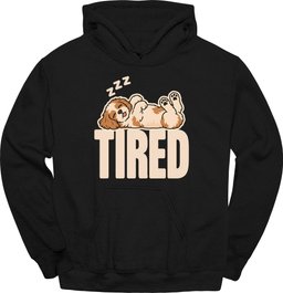 Cavachon Tired Dog Hoodie Gift For Dog Lover