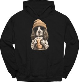 English Springer Spaniel Hipster Dog Hoodie Gift For Dog Lover