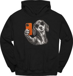 Dachshund Selfie Dog Hoodie Gift For Dog Lover