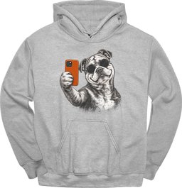 Bulldog Selfie Dog Hoodie Gift For Dog Lover