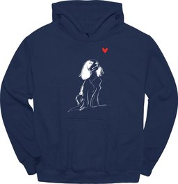 Cavalier King Charles Spaniel Sketch Dog Hoodie Gift For Dog Lover