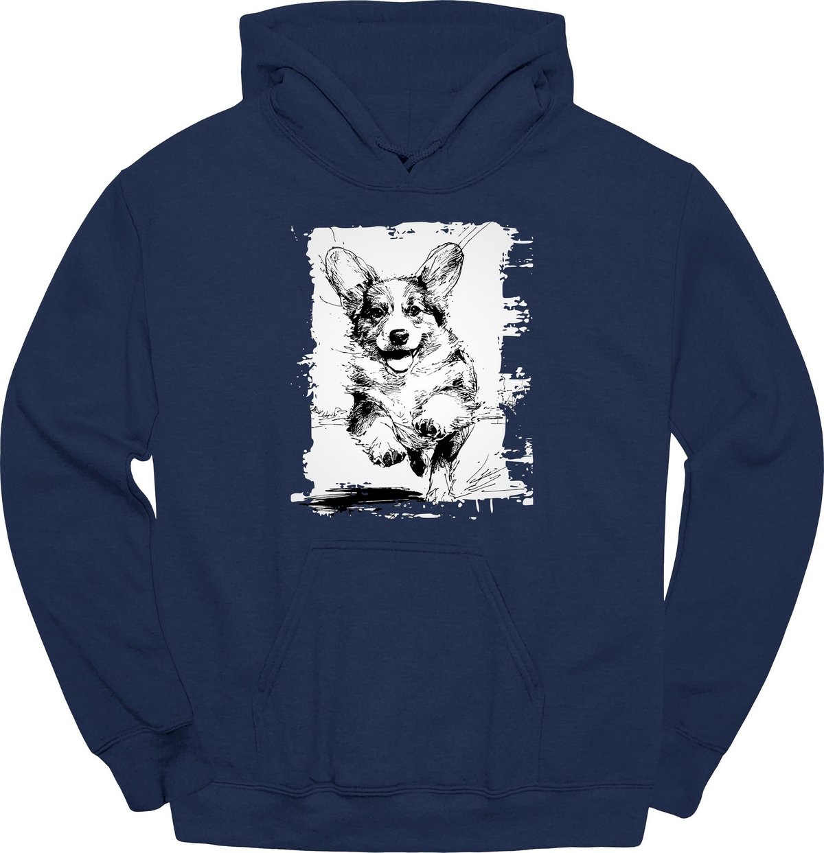 Corgi Running Dog Hoodie Gift For Dog Lover