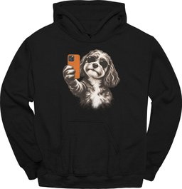 Cavapoo Selfie Dog Hoodie Gift For Dog Lover