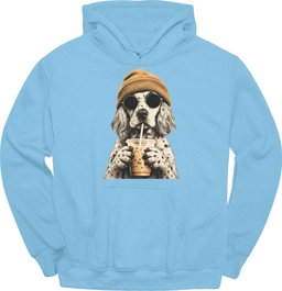 English Setter Hipster Dog Hoodie Gift For Dog Lover