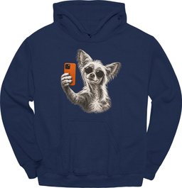 Chinese Crested Selfie Dog Hoodie Gift For Dog Lover