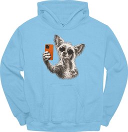 Chinese Crested Selfie Dog Hoodie Gift For Dog Lover