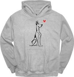Great Dane Sketch Dog Hoodie Gift For Dog Lover