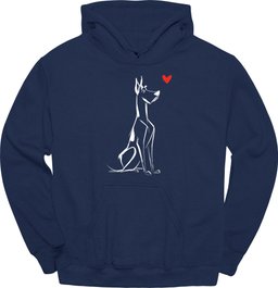 Great Dane Sketch Dog Hoodie Gift For Dog Lover