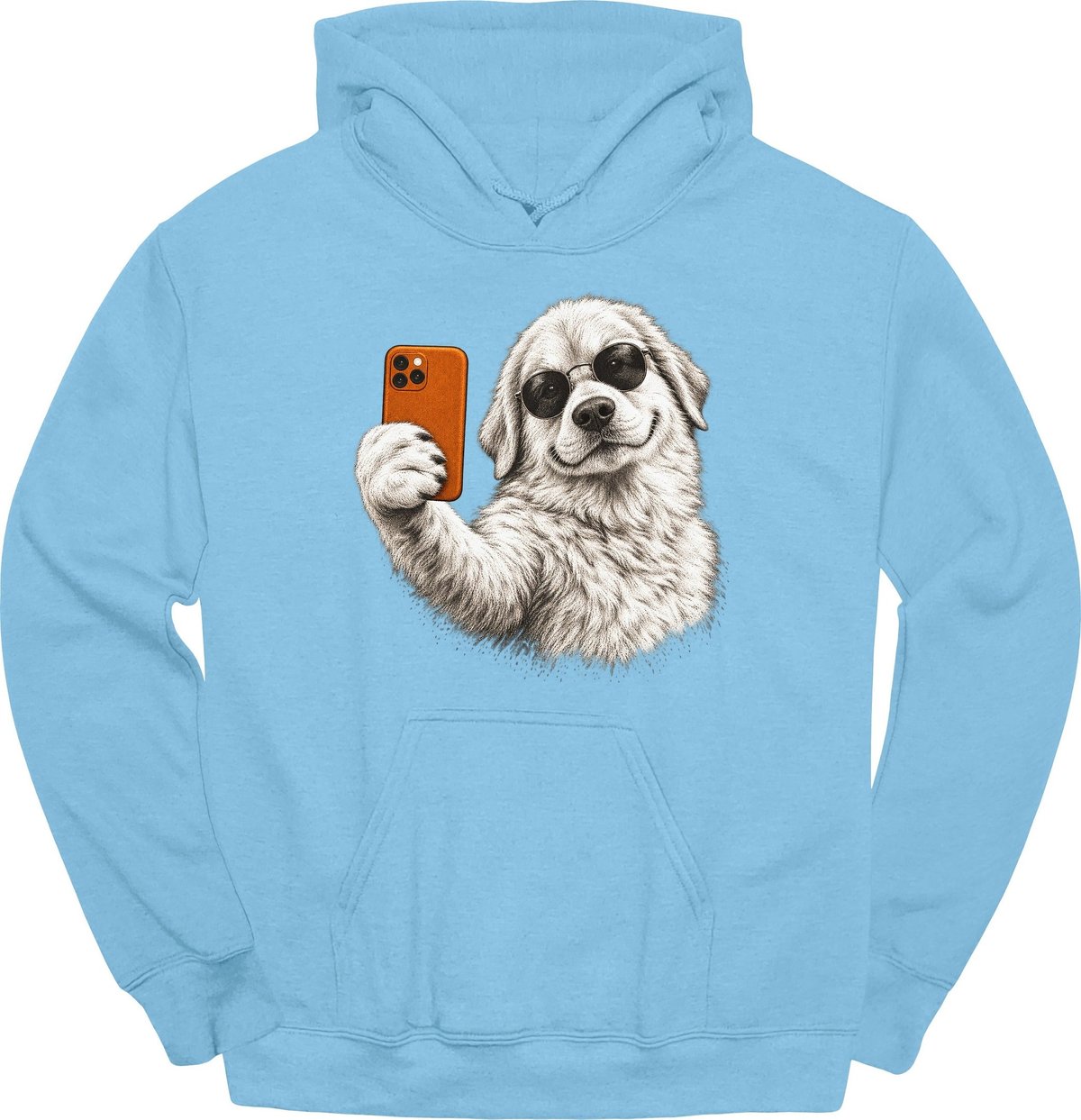 Great Pyrenees Selfie Dog Hoodie Gift For Dog Lover