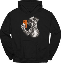 Great Dane Selfie Dog Hoodie Gift For Dog Lover