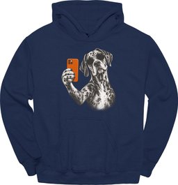 Great Dane Selfie Dog Hoodie Gift For Dog Lover