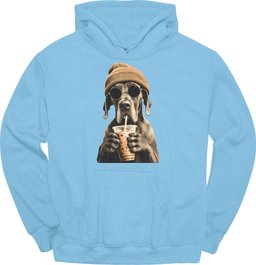 Great Dane Hipster Dog Hoodie Gift For Dog Lover