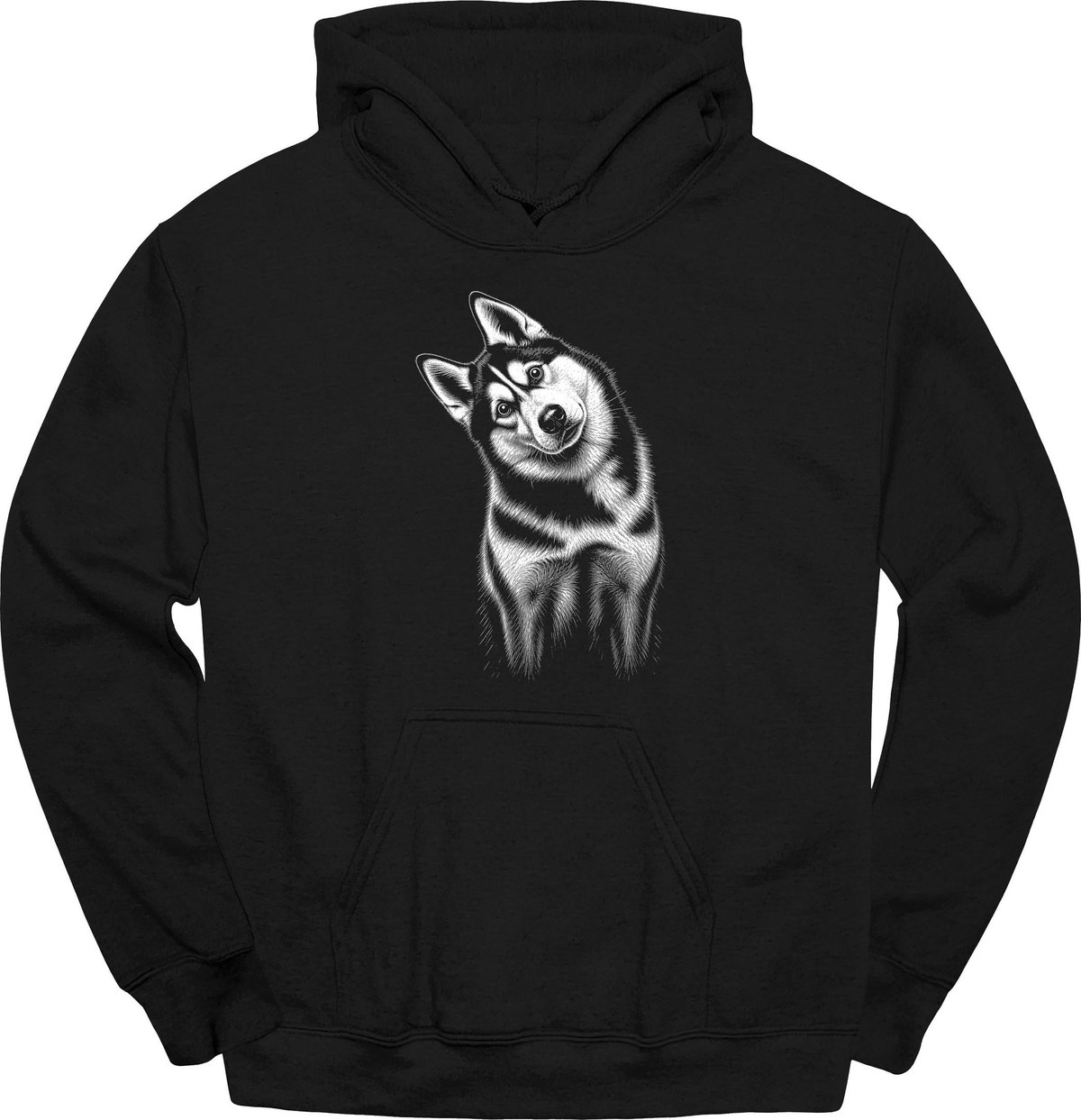 Husky Tilted Dog Hoodie Gift For Dog Lover