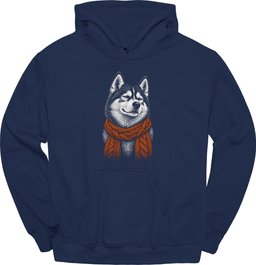 Husky Winter Dog Hoodie Gift For Dog Lover