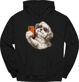 Havanese Selfie Dog Hoodie Gift For Dog Lover