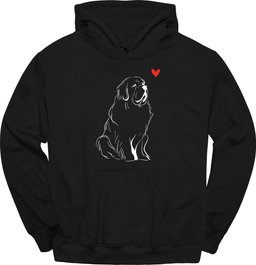 Newfoundland Sketch Dog Hoodie Gift For Dog Lover