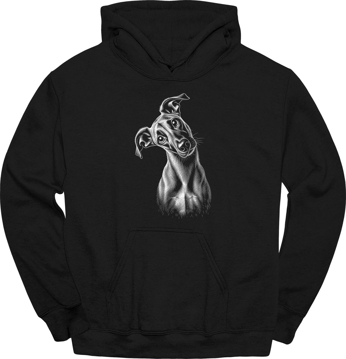Lurcher Tilted Dog Hoodie Gift For Dog Lover