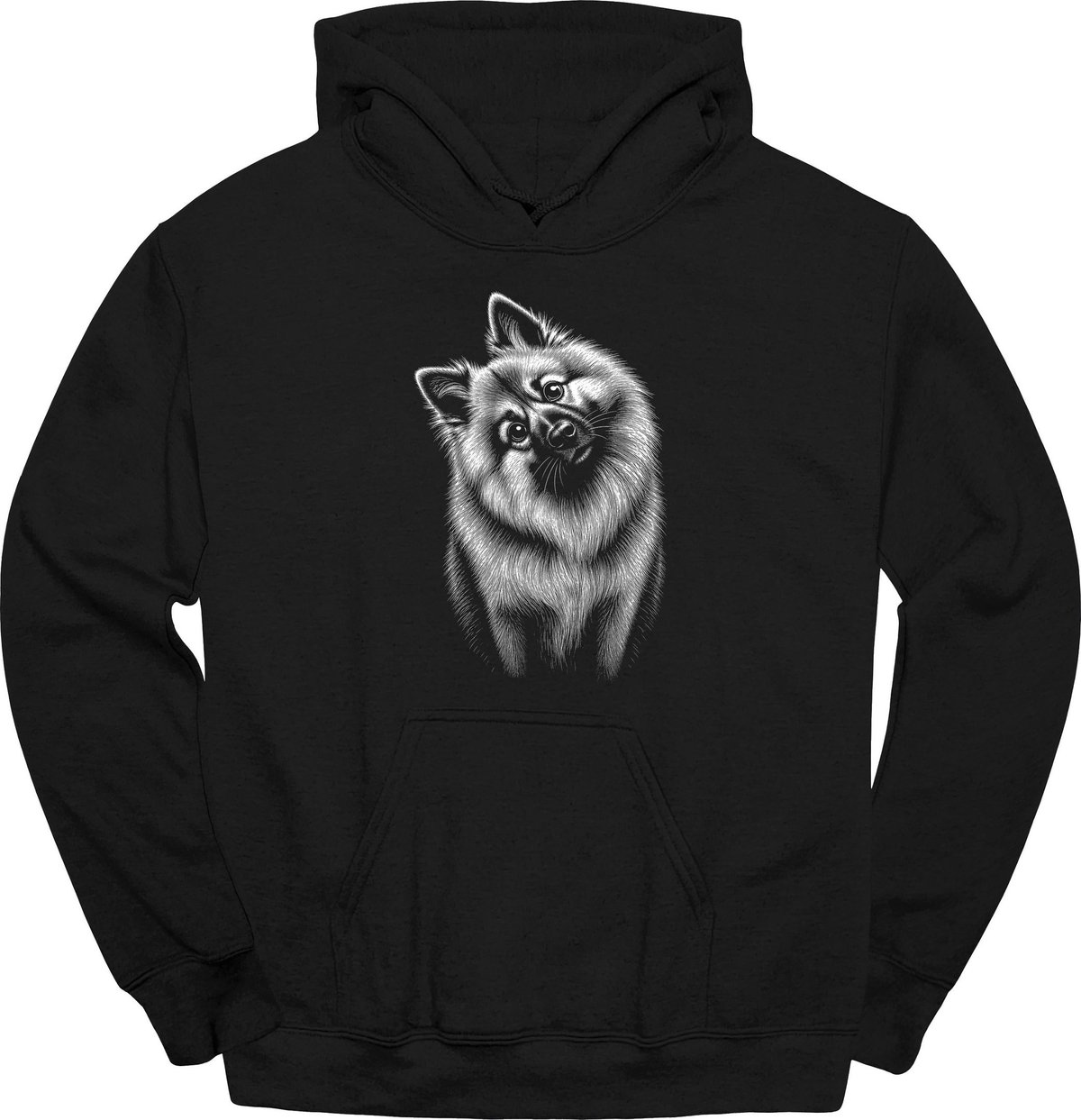 Keeshond Tilted Dog Hoodie Gift For Dog Lover