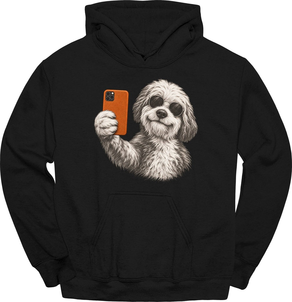 Old English Sheepdog Selfie Dog Hoodie Gift For Dog Lover