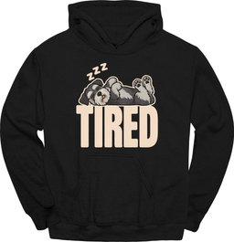 Miniature Schnauzer Tired Dog Hoodie Gift For Dog Lover