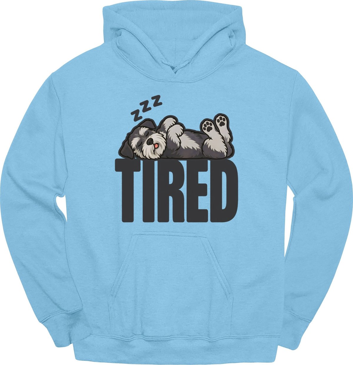 Miniature Schnauzer Tired Dog Hoodie Gift For Dog Lover