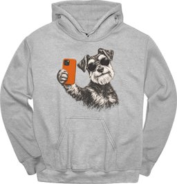 Miniature Schnauzer Selfie Dog Hoodie Gift For Dog Lover