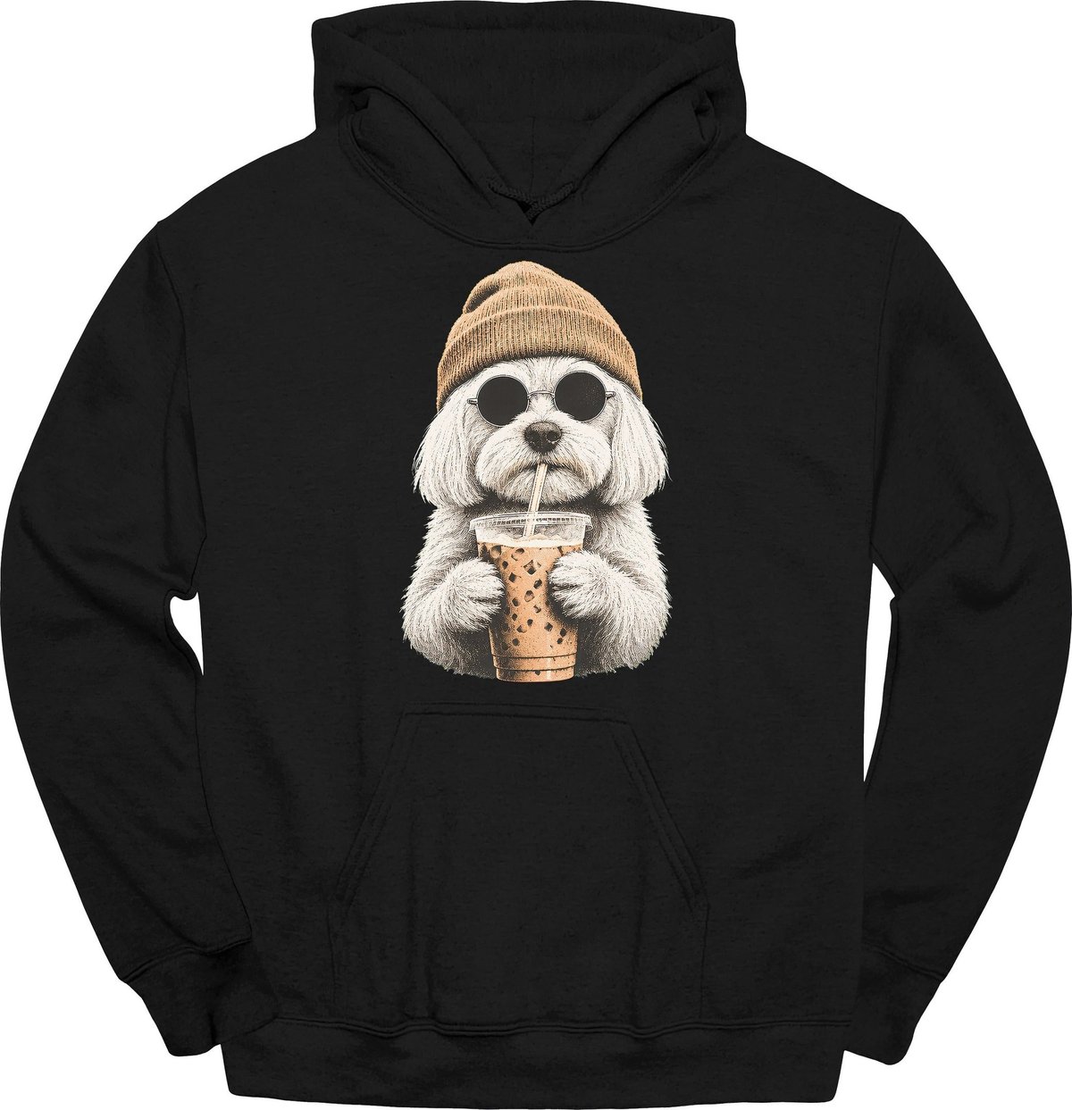 Maltese Hipster Dog Hoodie Gift For Dog Lover