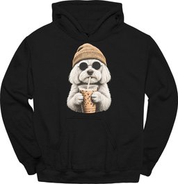 Maltese Hipster Dog Hoodie Gift For Dog Lover