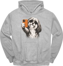 Lhasa Apso Selfie Dog Hoodie Gift For Dog Lover
