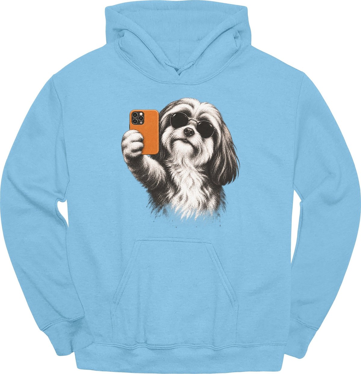 Lhasa Apso Selfie Dog Hoodie Gift For Dog Lover