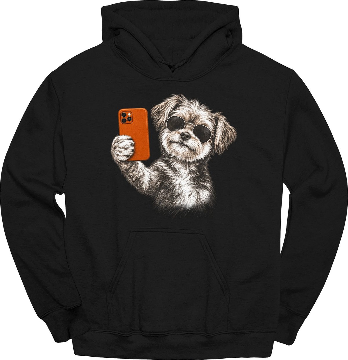 Morkie Selfie Dog Hoodie Gift For Dog Lover
