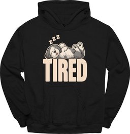 Old English Sheepdog Tired Dog Hoodie Gift For Dog Lover