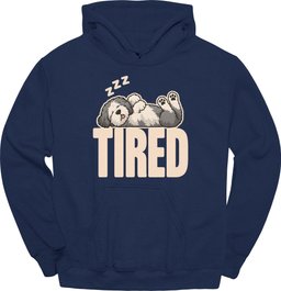 Old English Sheepdog Tired Dog Hoodie Gift For Dog Lover