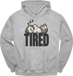 Old English Sheepdog Tired Dog Hoodie Gift For Dog Lover