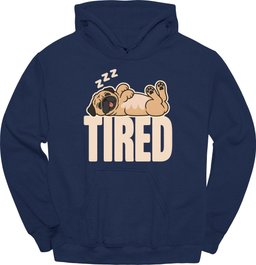 Pug Tired Dog Hoodie Gift For Dog Lover