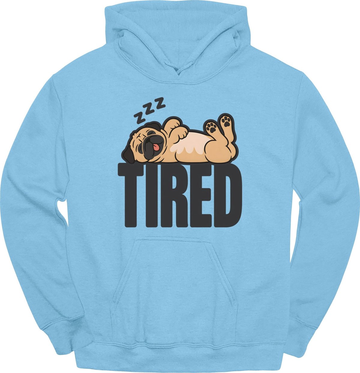 Pug Tired Dog Hoodie Gift For Dog Lover