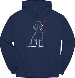 Poodle Sketch Dog Hoodie Gift For Dog Lover