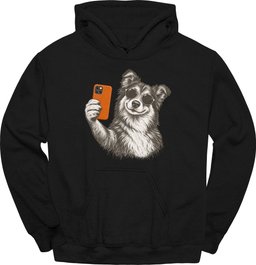 Rough Collie Selfie Dog Hoodie Gift For Dog Lover