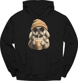 Pekingese Hipster Dog Hoodie Gift For Dog Lover