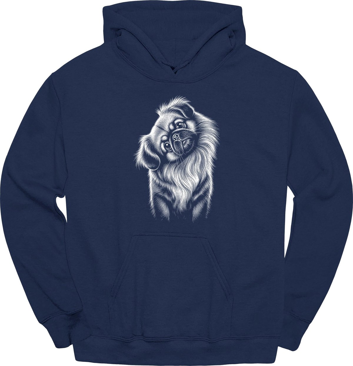 Pekingese Tilted Dog Hoodie Gift For Dog Lover