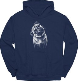 Pug Tilted Dog Hoodie Gift For Dog Lover