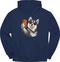 Pomsky Selfie Dog Hoodie Gift For Dog Lover