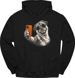 Pug Selfie Dog Hoodie Gift For Dog Lover