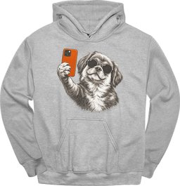 Pekingese Selfie Dog Hoodie Gift For Dog Lover