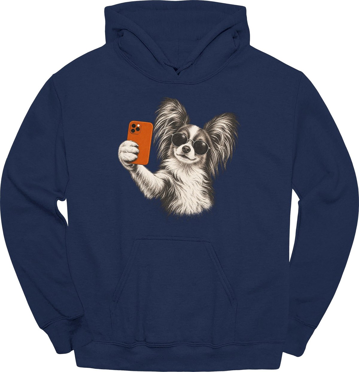 Papillon Selfie Dog Hoodie Gift For Dog Lover
