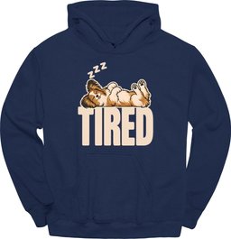 Papillon Tired Dog Hoodie Gift For Dog Lover